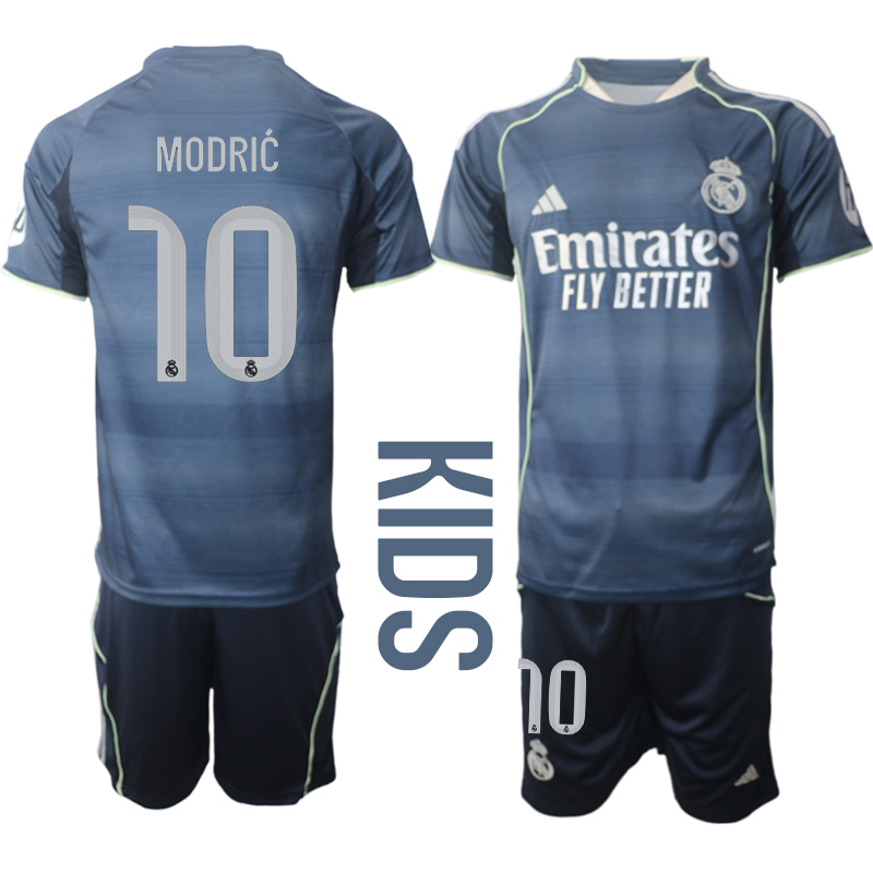 Youth 2025-2026 Club Real Madrid away Blue #10 Soccer Jersey
